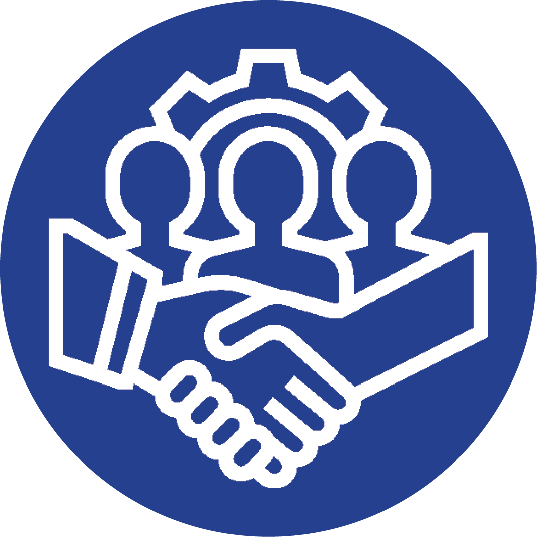 Business blue circle